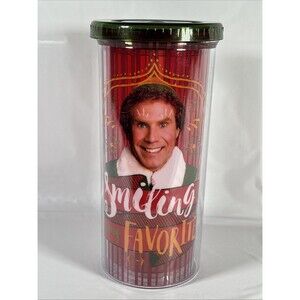Buddy Elf Tumbler "Smiling Is My Favorite" • Will Ferrell • Red/Green Travel Cup